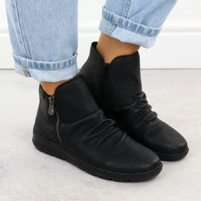 11. Damen-Lederboots, wasserdicht, schwarz – Rieker Z0056-00