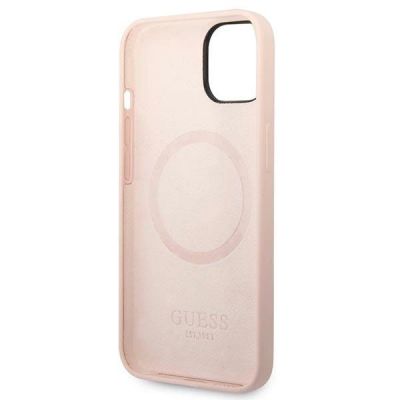 7. Guess GUHMP14MSBPLP iPhone 14 Plus 6,7 "Rosa / Rosa Hartschale Silikon-Logo-Platte MagSafe
