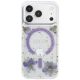 3. Guess Resin Flowers Glitter MagSafe Hülle für iPhone 18 Pro / 17 Pro - Lila