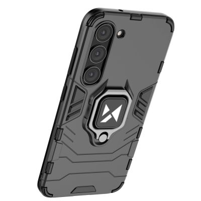19. Wozinsky Ring Armor Hülle für Samsung Galaxy S23+ gepanzerte Hülle magnetischer Haltering schwarz