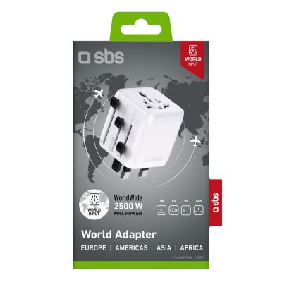 2. SBS TEADAPTUNI Universal-Reiseadapter – weiß
