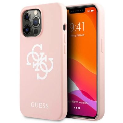 Guess GUHCP13LLS4GWPI iPhone 13 Pro / 13 6.1" rosa/rosa Hartschale Silikon 4G Logo