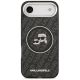 3. Karl Lagerfeld IML Glitter Karl & Choupette Heads Logo MagSafe Hülle für iPhone Air - Schwarz