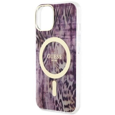 6. Guess Leopard MagSafe-Hülle für iPhone 14 – Rosa