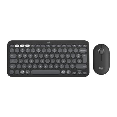 11. Logitech 920-012239 Tastatur und Maus inklusive, universell, kabellos (RF) + Bluetooth, QWERTY-Tastatur (American International), Graphit