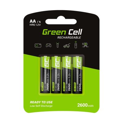 GREEN CELL BATTERIES STICKS 4X AA R6 2600mAh