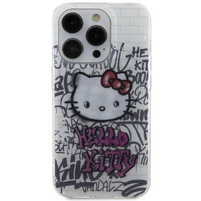 3. Hello Kitty IML Kitty On Bricks Graffiti Hülle für iPhone 15 Pro Max – weiß