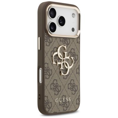 4. Guess 4G Big 4G Classic Logo Hülle für iPhone 17 Pro / 18 Pro – Braun und Gold