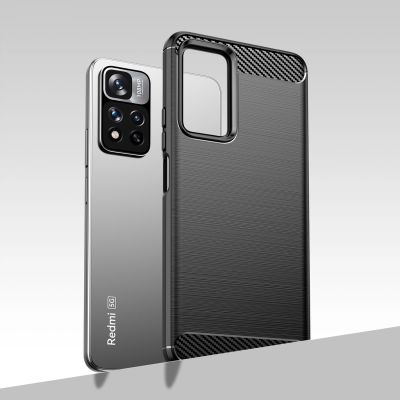 5. Carbon Case flexible Schutzhülle Xiaomi Redmi Note 11 Pro+ 5G (China) / 11 Pro 5G (China) / Mi11i HyperCharge / Poco X4 NFC schwarz