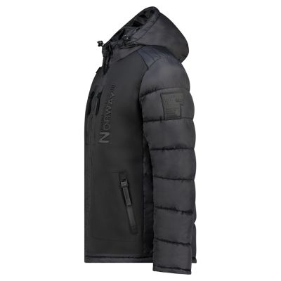 5. Herrenjacke Geographical Norway BEACHWOOD NO CONSTRAST BLACK-BLACK DB MEN 068 (WZ7433H/GN-BLACK / BLACK)