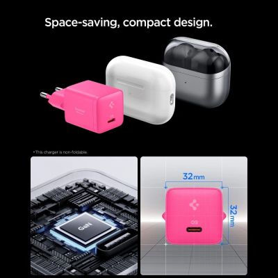 4. Spigen Essential EE301EU 1-Port 30W Wandladegerät – Rosa