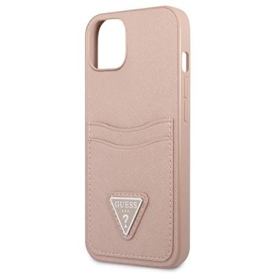 6. Guess GUHCP13MPSATPP iPhone 13 6.1 "rosa / rosa Hardcase SaffianoTriangle Logo Cardslot