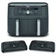 35. Ninja DZ400EU Doppelfritteuse 9,5 l, autonom, 2470 W, Heißluftfritteuse, Grau
