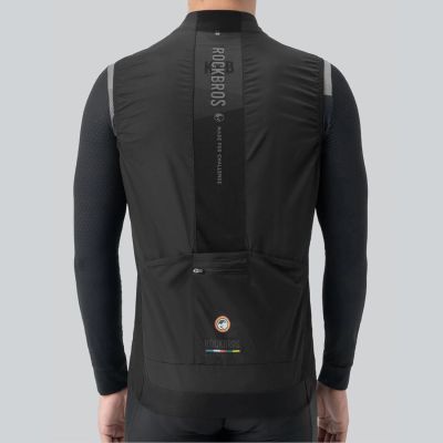 4. Rockbros TLMJ003-01 ROAD TO SKY Herren-Radweste, leicht und atmungsaktiv, Größe M – Schwarz