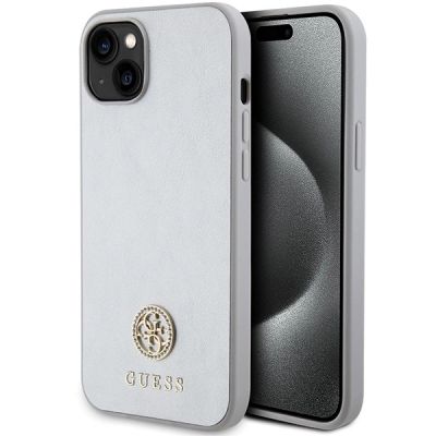 Guess GUHCP15MPS4DGPS iPhone 15 Plus 6,7" Silber/Silber Hardcase Strass Metall Logo