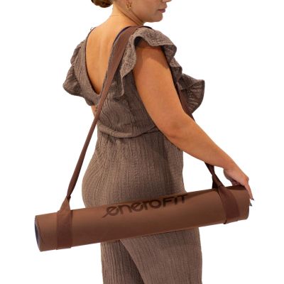 12. Yoga- und Fitnessmatte aus TPE, rutschfest, braun, ENERO FIT