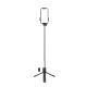 2. Selfie-Stick WH1YXS Teleskopstativ 1 m mit runder Lampe und Telefonhalter – Schwarz