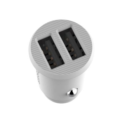 4. Baseus Grain Autoladegerät CCALL-ML02 Mini-Ladegerät 2x USB-A 3,1A - Weiß