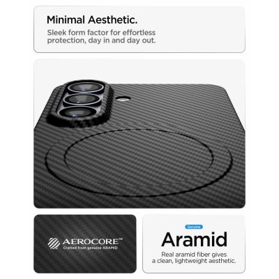 13. Spigen AirSkin Aramid Mag MagSafe Hülle für Samsung Galaxy S26 - Schwarz
