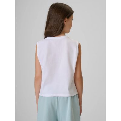 2. Ärmelloses Mädchen-T-Shirt mit Aufdruck 4F 4FJRSS26TSLEF328-11S