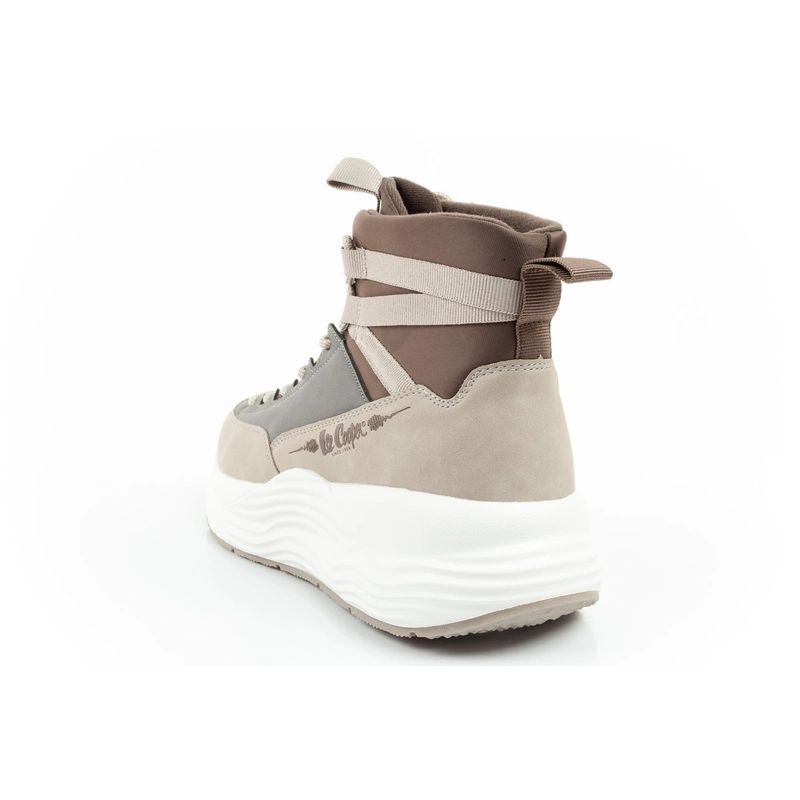 5. Lee Cooper Damen Sport-Sneaker, modisch, bequem, Overknee, beige