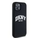 4. DKNY Liquid Silicone MagSafe Case mit weißem Logo-Aufdruck für iPhone 14/15/13 – Schwarz