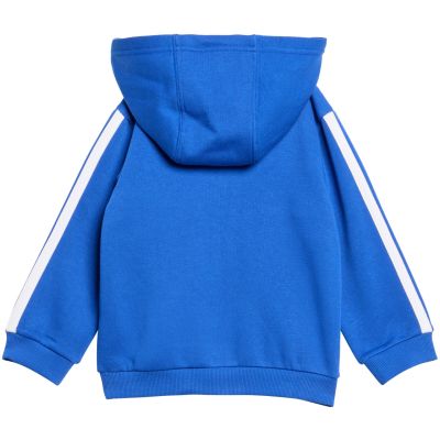 10. adidas Essentials Tiberio 3-Streifen Fleece-Trainingsanzug für Kinder Blau KC6004