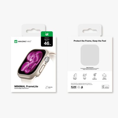 8. AmazingThing Minimalistische Schutzhülle für Apple Watch Series 11 46 mm – Silber