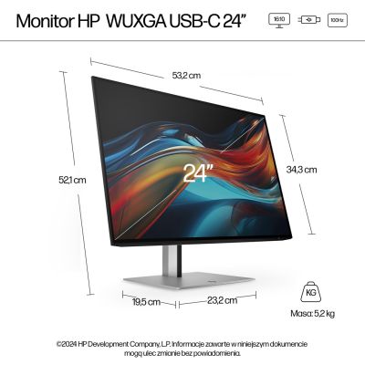 4. HP LED-Monitor 24" S7 Pro 724pu (8Y2F7AA) 100Hz
