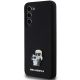 2. Karl Lagerfeld Silikon Karl&Choupette Metal Pin Hülle für Samsung Galaxy S23+ – Schwarz