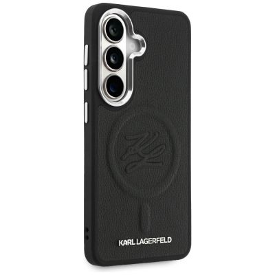 4. Karl Lagerfeld MagSafe Hülle mit geprägten Initialen für Samsung Galaxy S26+ - Schwarz