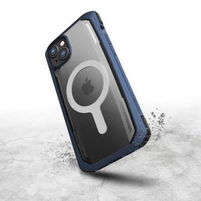 7. Raptic X-Doria Secure Case iPhone 14 mit gepanzerter blauer MagSafe-Hülle