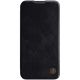 6. Nillkin Qin Leder Pro Hülle iPhone 14 Plus Kamera Cover Holster Cover Flip Case Schwarz