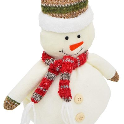 9. Dekorativer Schneemann, 23 cm, mit Hut und Schal