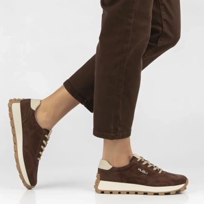 8. braune Leder-Plateau-Sneaker Filippo DP7498