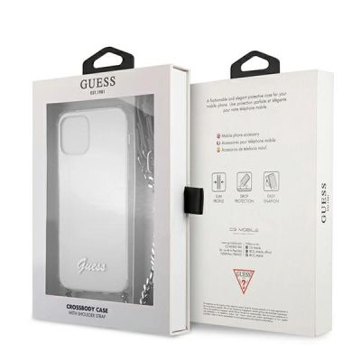 8. Guess GUHCP12MKC4GSSI iPhone 12/12 Pro 6.1" Transparente Hardcase 4G Silver Chain