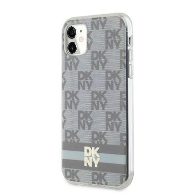 2. DKNY IML Checkered Mono Pattern & Printed Stripes MagSafe-Hülle für iPhone 11 / Xr – Beige