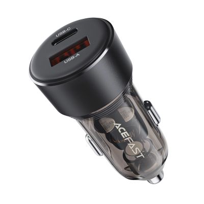 3. Acefast B12 Autoladegerät 60W USB-A / USB-C - Schwarz