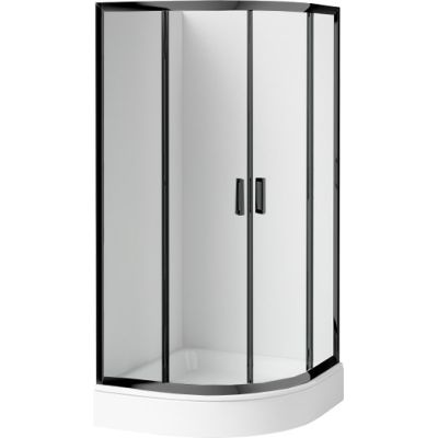 Halbrunde Duschkabine mit Duschwanne 90x90 cm