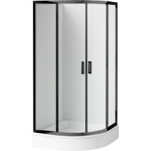 Halbrunde Duschkabine mit Duschwanne 90x90 cm