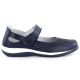 3. Damen-Lederschuhe mit durchbrochenem Muster und Klettverschluss, marineblau, Jezzi 9763