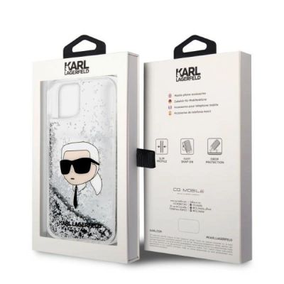 8. Karl Lagerfeld KLHCP14MLNKHCH iPhone 14 Plus 6,7" Silber/Silber Hardcase Glitter Karl Head
