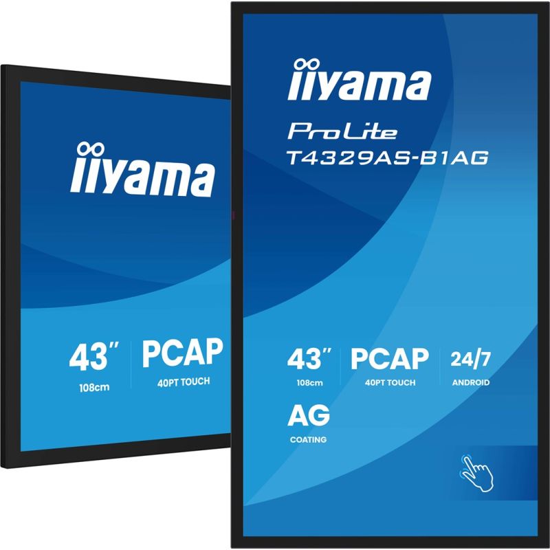 27. IIYAMA Monitor 108 cm (42,5") T4329AS-B1AG 16:9 M-Touch 2x HDMI + USB-C