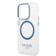 6. Guess Metal Outline MagSafe-Hülle für iPhone 14 Pro – blau