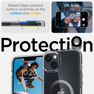 8. Spigen Ultra Hybrid Mag Case mit MagSafe für iPhone 14 Plus – Transparentes Grau