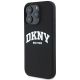 2. DKNY Silikon-MagSafe-Hülle mit weißem bedrucktem Logo für iPhone 16 Pro Max – Schwarz