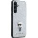 4. Karl Lagerfeld Fixed Glitter Ikonik Logo Metal Pin Hülle für Samsung Galaxy A35 – Silber