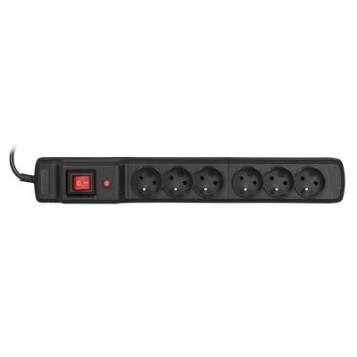Activejet COMBO Überspannungsschutzleiste 6-fach/1,5 m (10 A; 2300 W) 1,5 m; schwarz