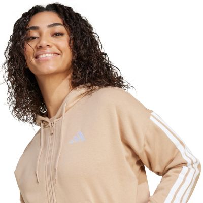 10. adidas Essentials 3-Streifen Fleece-Hoodie mit durchgehendem Reißverschluss W JX7706