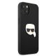 4. Karl Lagerfeld Leder Ikonik Karl's Head Metallhülle für iPhone 13 mini - Schwarz